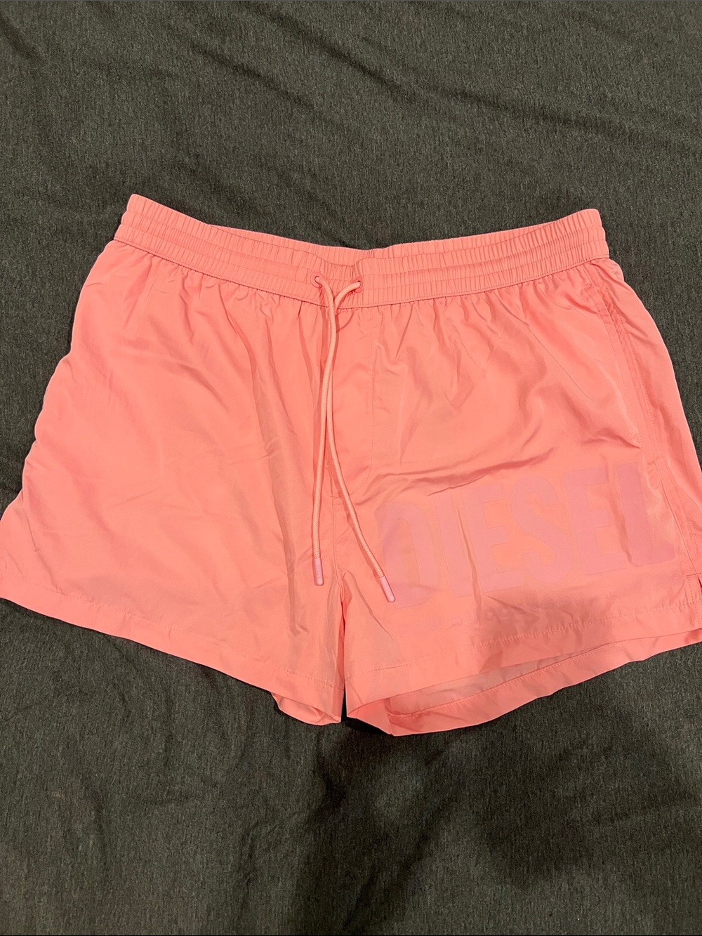 Diesel Pink Coral Logo Drawstring Shorts